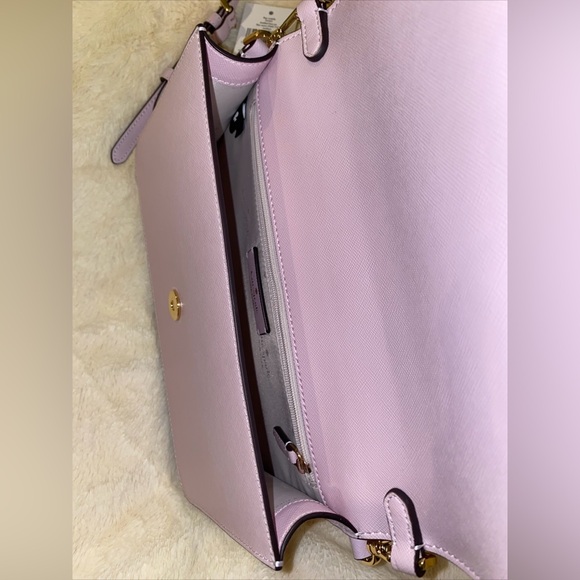 KATE SPADE Madison faux Pearls studded Flap Convertible Leather Crossbody purse - Picture 5 of 6